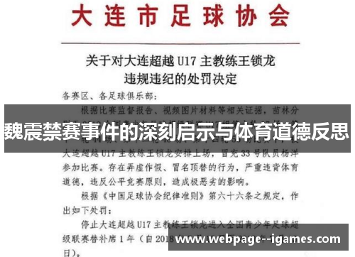 魏震禁赛事件的深刻启示与体育道德反思